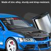 Scale 1:24 Lancer Evolution IX RX7-FC Car Model Toy Wheel Steering Shock Absorption Supercar Toys Metal Diecast Models for Boys