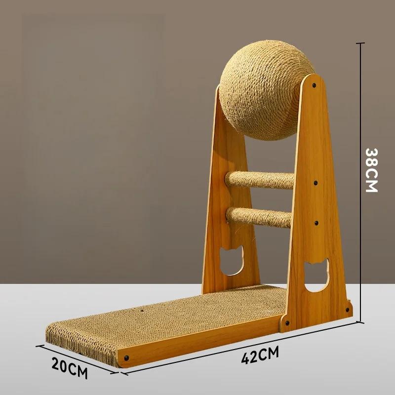 

Когтеточка для кошек, деревянная подставка, мебель для домашних животных, сизалевая веревка, мяч, игрушка, котенок, скалолазание, скребок, шлифовальные лапы, скребок, игрушки для кошек