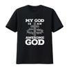 Damen My God Is An Awesome Christian Religious Jesus Christ T-Shirt Schwarz 2XL Vintage gewaschen Designer-Kleidung Bequem