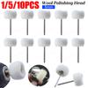 1/5/10PCS Wool Felt Grinding Sanding Head Abrasive Buffing Wheel 3mm Shank Cotton Thread Polishing Mini Brush for Dremel Dril