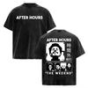 The Weeknd Music Album Cover T Shirt Men's Women Fashion Gothic Vintage Washed T-shirts Man High Quality Oversized Loose T-shirt