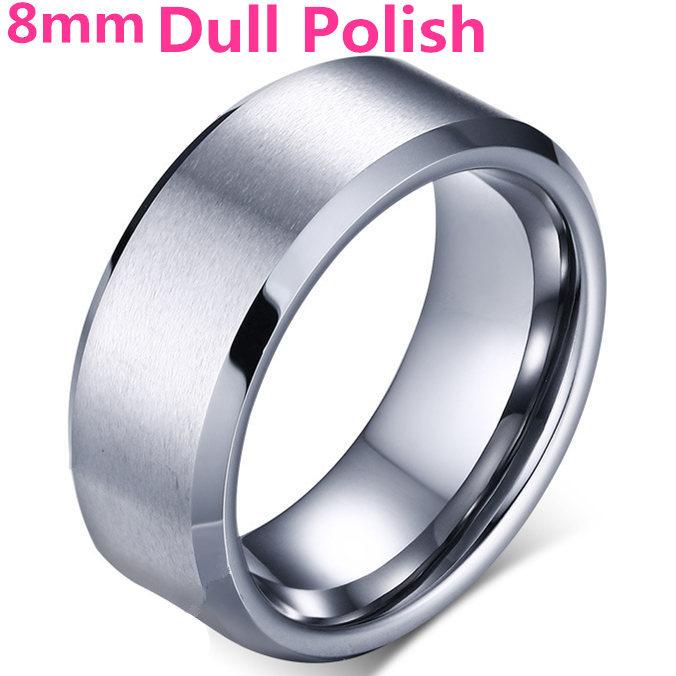 4-8mm Bright and Dull Polish Silver Stainless Steel For Men and Women Couple Ring