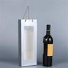 Kraft Paper Bag Decorative Oblong Shape Detachable Carry Cord Portable Pack Red Wine Contrast Color Translucent Visible Gift Bag for Champagne