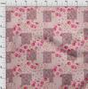 oneOone Cotton Flex Dark Rose Brown Fabric Florals Fabric For Sewing Printed Craft Fabric By The Yard 40 Inch