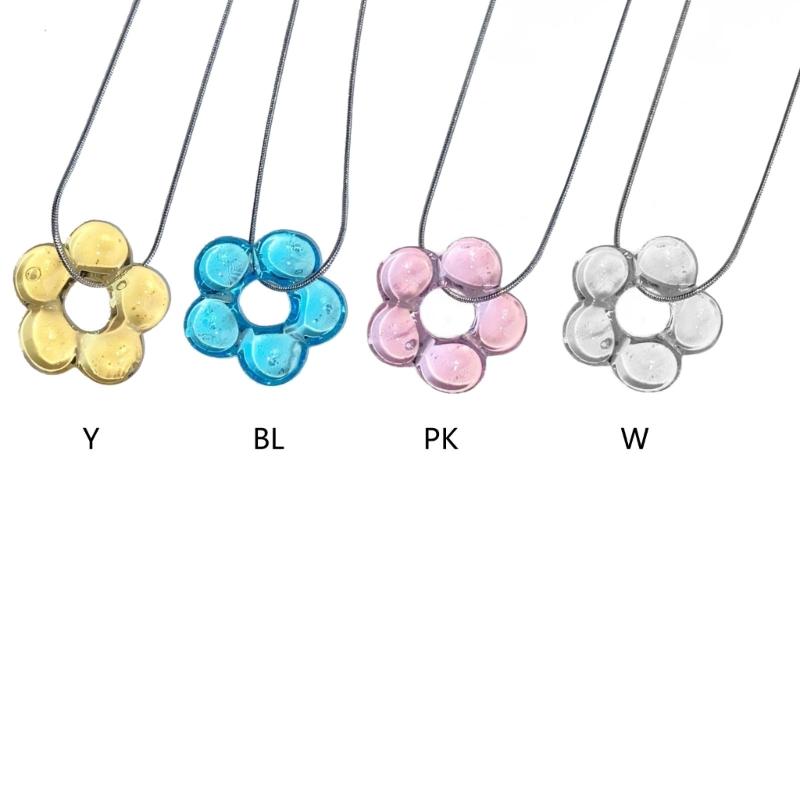 Hollow Out Floral Necklace Fashion Pendant Charm Neckchain Stackable Stylish Choker Chain Handmade Clavicle Chains