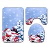 Christmas Bathroom Shower Curtain Four-Piece Combination Floor Mat Bathroom Water Absorbent Non-Slip Door Mat Bedroom Carpet