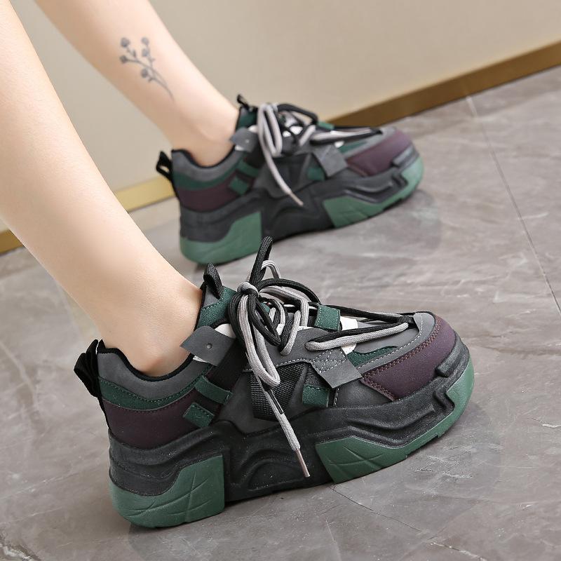 Fashion 2024 Autumn New Women Shoes Korean Versatile Edition Height Increasing Anti Slip Sneakers Woman's Running Sports Shoes De Mujer