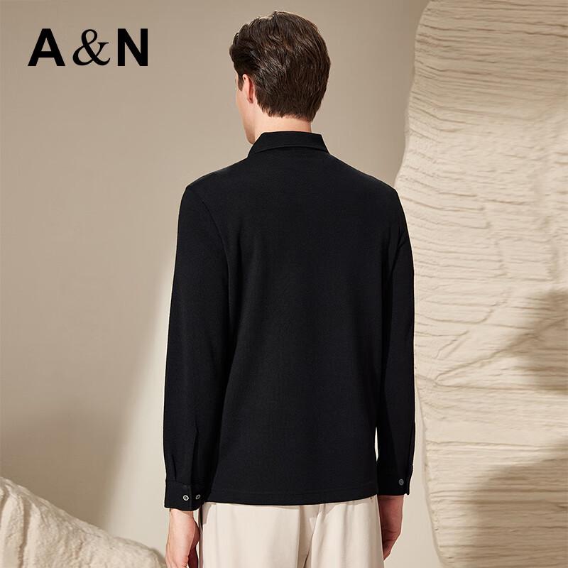 Men's Fine Wool Blend Long Sleeve Polo Shirt