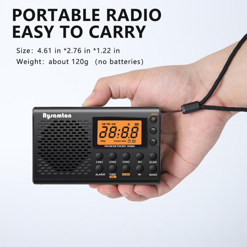 Portable FM/AM Full Band Stereo Radio with Large Display for Seniors