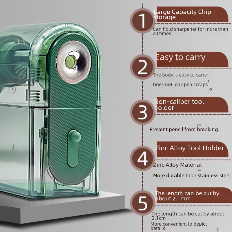 Dual-Hole Hand-Crank Pencil Sharpener for Students and Teachers