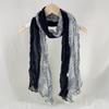 Spring and Autumn Forest-style Literary Scarf for Women with Versatile Pleated Solid Color Cashew Flower Splicing Thin Wrinkled Cotton Linen Scarf