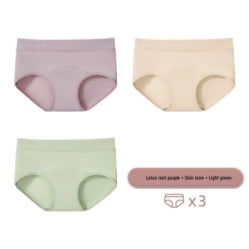 Yalu Women s Antibacterial Cotton Mid-Waist Briefs M