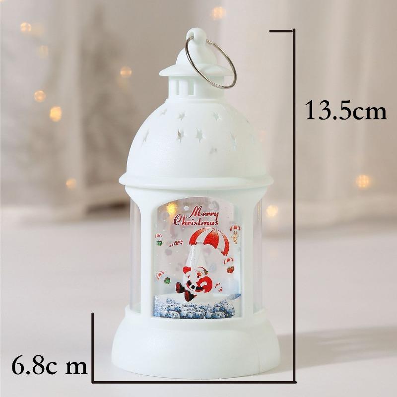 13.5cm/5.31in White Night Light Christmas Lamp Box Led Santa Claus Snowman Elk Cartoon Table Top Collectible Toy Room Decoration