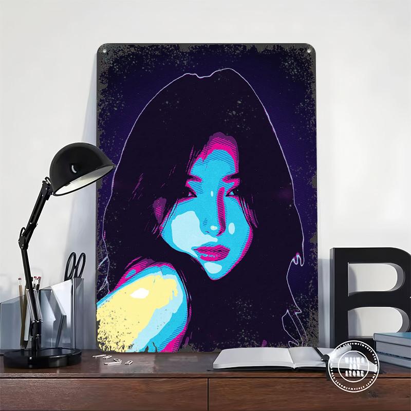Retro Portrait of a Woman Metal Poster Customized Wall Art Retro Vintage Tinplate Signs for Garage Decoration Room House Decor