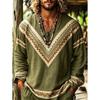 T-shirt casual da uomo a maniche lunghe con stampa