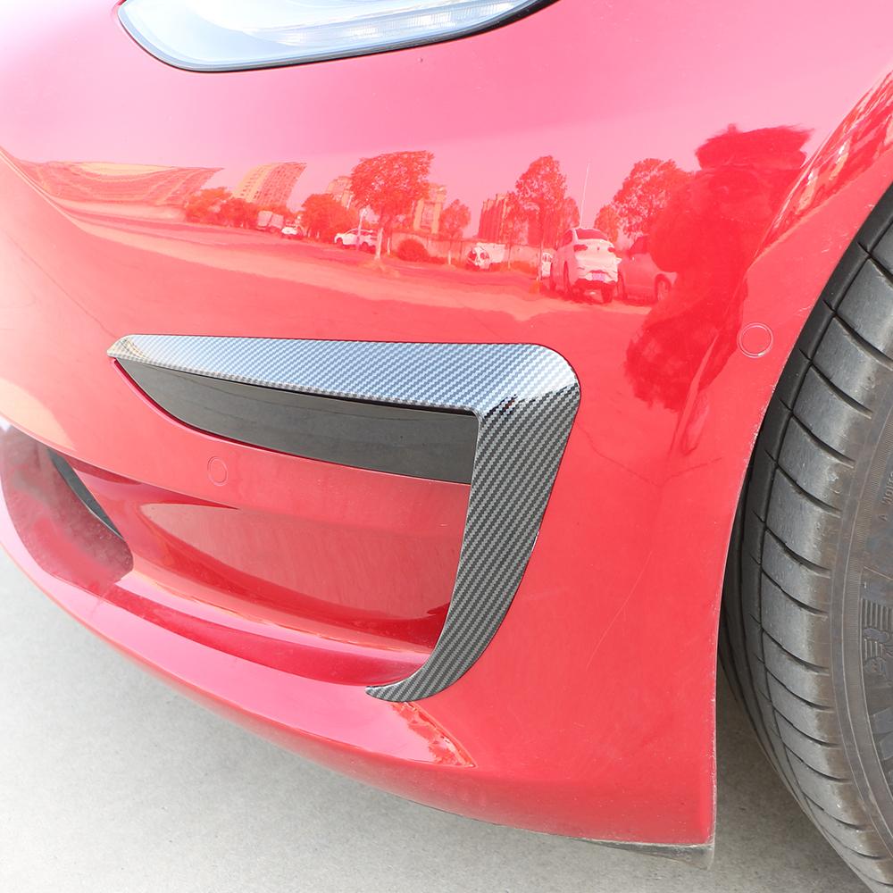 For Tesla Model 3 Model3 2017 - 2026 Front Blade Trim Bumper Spoiler Light Blade Decoration Sticker Trim Styling Accessories