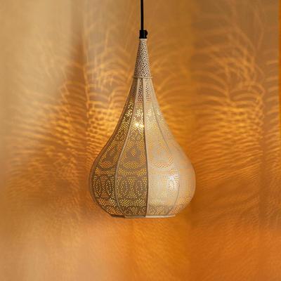 'Moroccan Flame' Pendant Hanging Light for Living Room (13.8 Inch, Iron, Matte Finish) |Pendant Light for Ceiling Light For Living Room