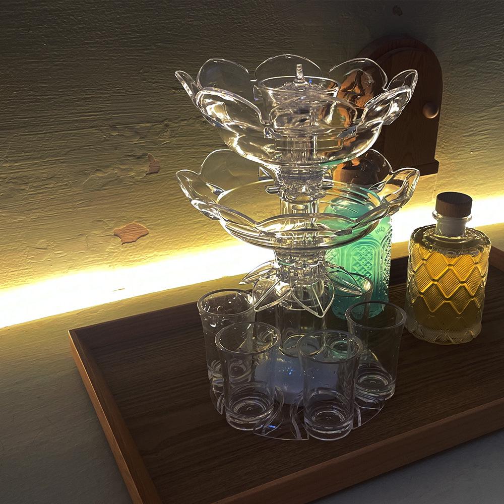 Set Decanter Lotus di Terza Generazione con Sei Bicchieri - Strumento per la Preparazione di Cocktail