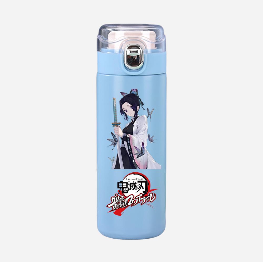 Cană Termos Imprimată Anime Demon Slayer Sticlă de Apă Portabilă din Oțel Inoxidabil Etanșă Camping Cană de Apă 400 ml Cadou
