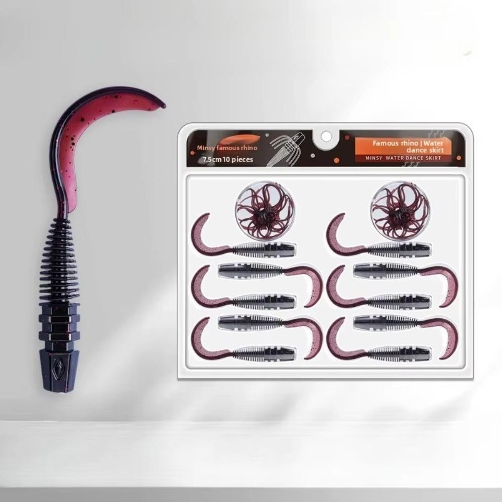 

Black Pit Needle Tail Swimbait 7.5cm 3.1g Fishing Lure Set Water Dance Skirt Apron Wild Fishing Color C