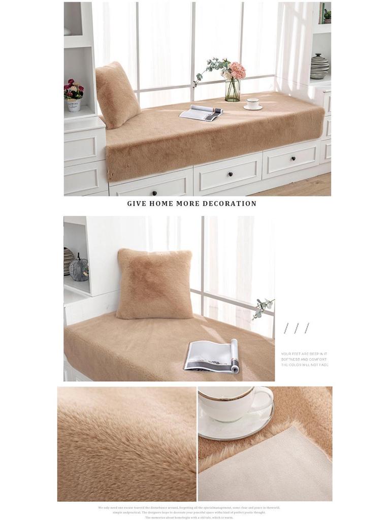 Faux Rabbit Fur Long Plush Lumbar Support Throw Pillow