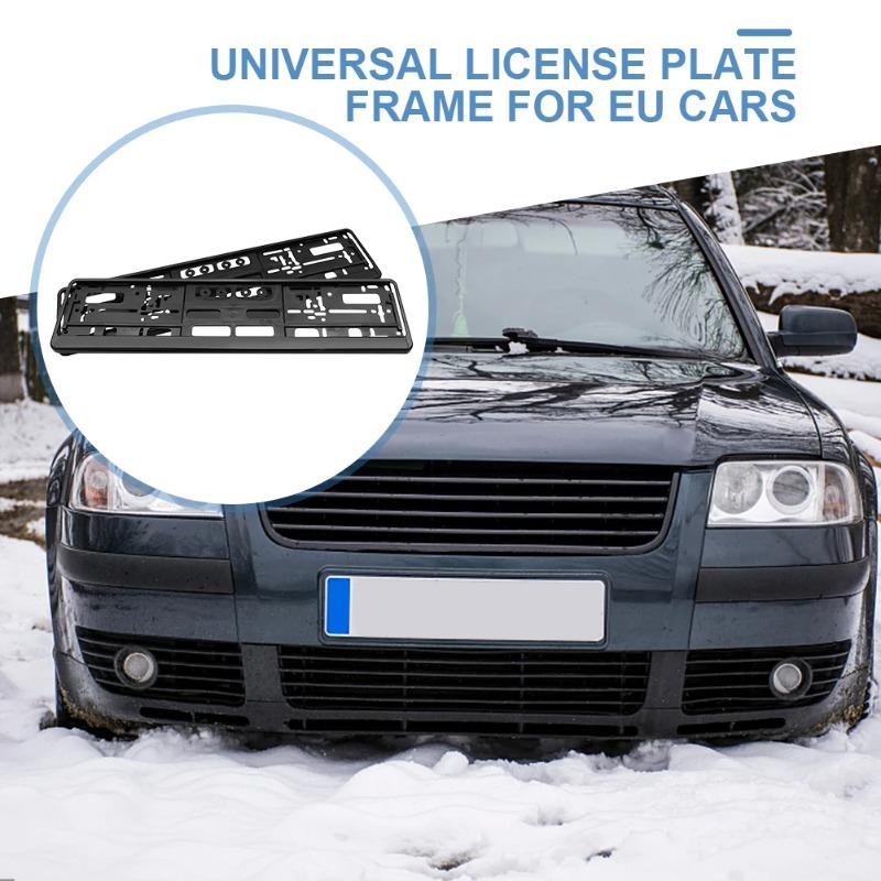2Pcs Black Car Licence Plate Holder Bracket EU Standard Frame Anti-corrosion Waterproof Mount Auto Accessories Durable Accessory License Plate Covers
