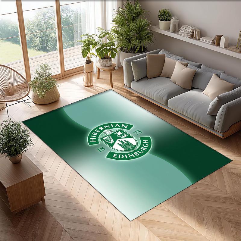 Tappeto Morbido per Pavimento Antiscivolo Hibernian FC Calcio Calcio Modello Tappeto per Interni Tappetino Decorazione Sportiva per Camera da Letto