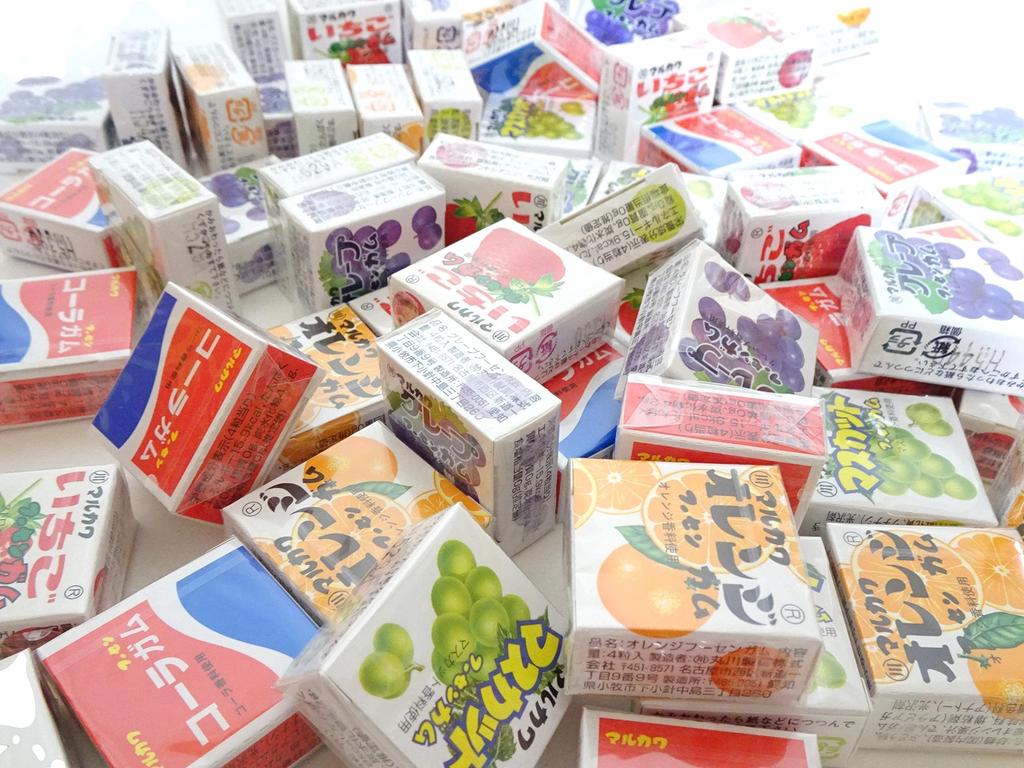 Fusen Gum Sorte 200 Stück 4er Marukawa Marble Gum Sortiment Set Süßigkeiten Snack Preisgeschenk Pikichemo Original Treasure Box Kingdom