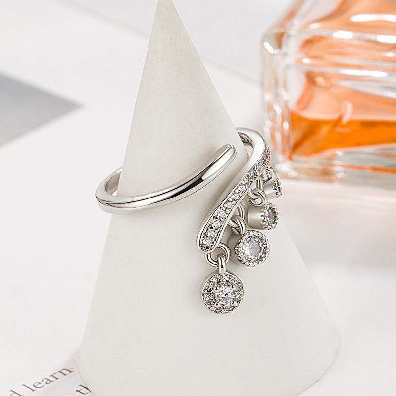 Trendy závěsné prsteny s notovým vzorem se zirkonovým otevíracím prstenem Micro Pave Dárky pro šperky