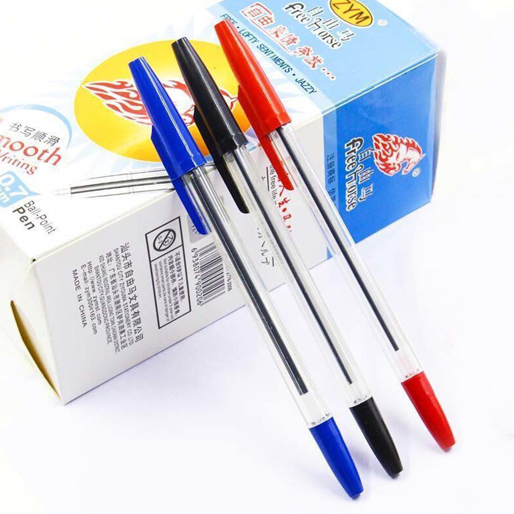 12/24/50/100Pcs Ballpoint Pen Refillable Writing Pens with Refills Comfort Grip Ballpoint Pen Blue Black Redness Ink