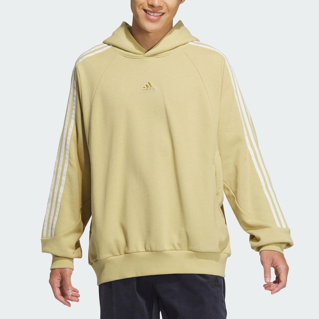 Adidas FW24 Warm Series 3-Stripes Logo Fashion Comfortable Hoodie Unisex Hoodies Sand-Brown JI6637