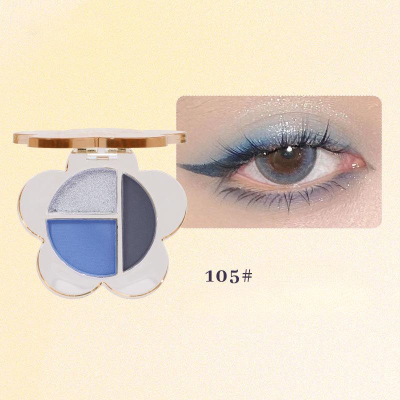 Fard de ochi tăiat, paletă fină de fard de ochi cu flori sidefate strălucitoare, machiaj avansat de culoarea pământului