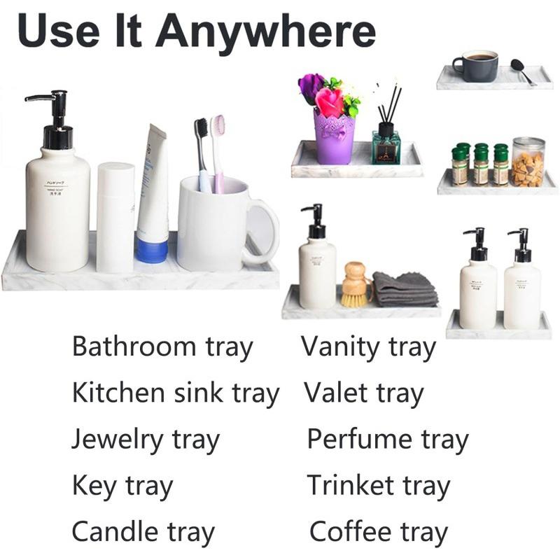 Silicone Tray for Bathroom Countertops Hand Sanitizer Shampoo Storage Tray Jewelry Display Tray for Decorative Storage