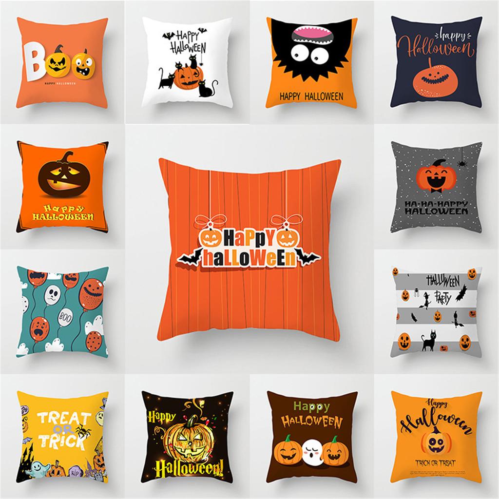 New Style Hello Halloween Print Pillow Case Polyester Festival Home Decor Fabric Sofa Pillowcase Comfortable Car Cushion Cover