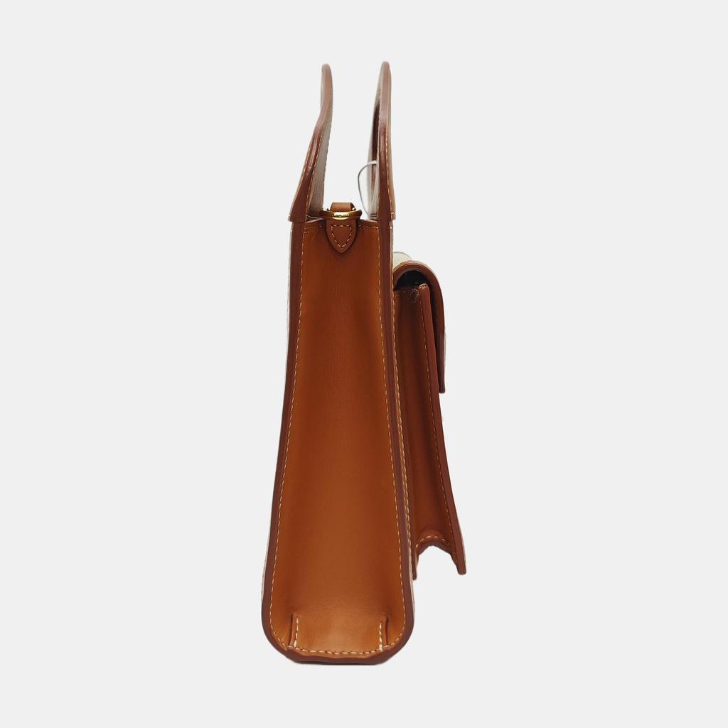 [Pre-Owned] Pocket Bag Two-Tone Canvas And Leather With Detachable Adjustable Shoulder Strap Mini Handbag - Very Good #1SMN1QU
