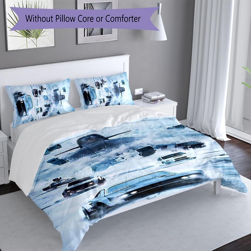 3pcs Fast and Furious Pattern Bedding Set Duvet Cover Set Includes Duvet Cover &pillowcases, Perfect All Season Bedroom Decoration & Gift