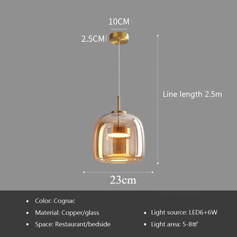 Glass Pendant Light Light Luxury Pendant Lamp Deco Led Hanging Light Fixtures Bedroom Modern Luminaire Suspension Lamp