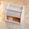 Miniature Cabinet with Breads, Tiny Rolling Shutter Cabinet, Realistic Mini Breads, Pretend Play Toys Furniture for 1/12 Scale Doll Mansion
