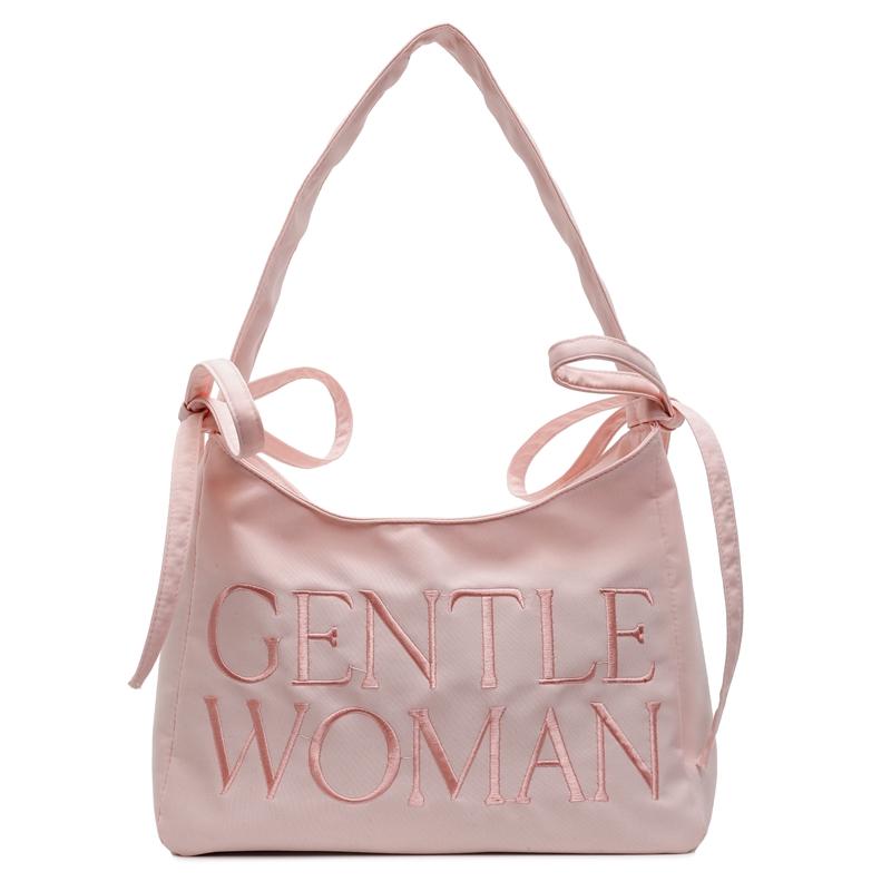 Underarm Bag 2025 New Fashion High-end Bow Nylon Cloth Bag Candy Color Thai Letter Single Shoulder Armpit Bag Handbag