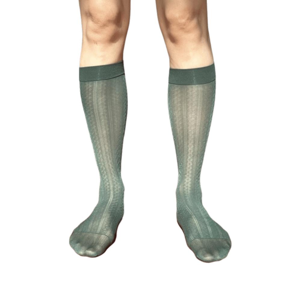 Ultra-thin Mid-tube Stocking Strip Below Knee Calf Stockings Men s Ultra-Thin Socks Summer
