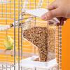 Plastic Parrots Feeder Transparent Bird Cage Food Dispenser Container Box for Small Birds with Anti Clogging Feature
