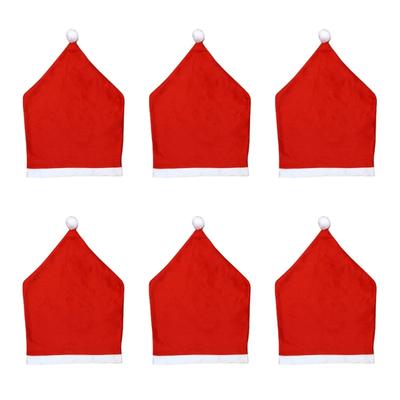 6PCS Housses de Chaise de Noël Housse de Dossier de Chaise Housse de Chaise de Salle à Manger pour Décoration de Table de Dîner Festive de Noël