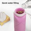 Collapsible Water Bottle Reusable Leak-Proof Silicone Water Cup 600ml Large Capacity Straw Cup Portable Outdoor Sports Kettle