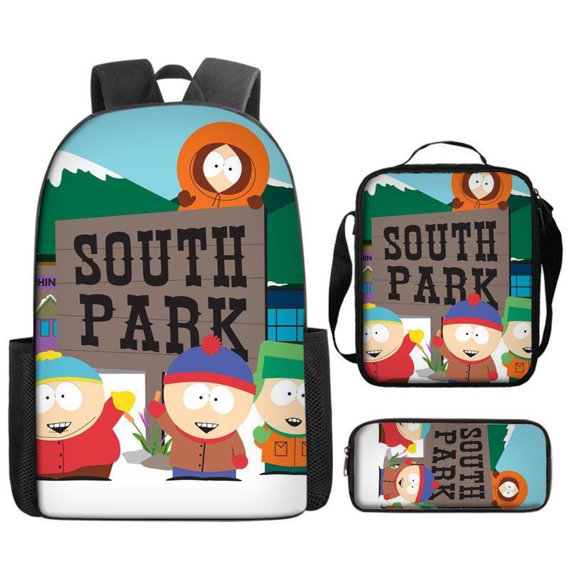 South Park Backpack Student Bag South Park Backpack Cartoon Satchel Pencil Case