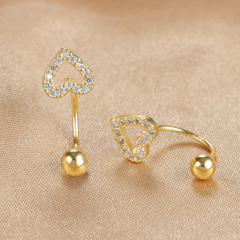 Korean Style Light Extravagant Love Heart Stud Earrings for Women 2024 New Small and Simple Fashionable U-Shaped Ear Studs