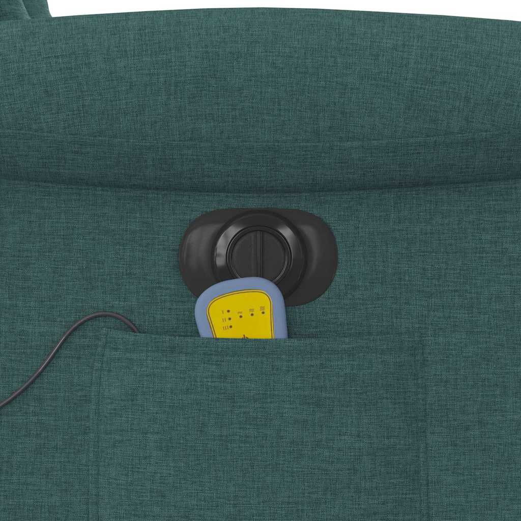 Electric Massage Recliner with Rising Function Dark Green Fabric