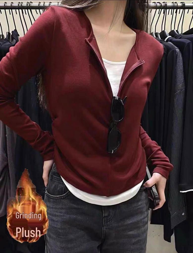 New Women's Long Sleeve Fake Two-Piece T-shirt for Autumn and Winter