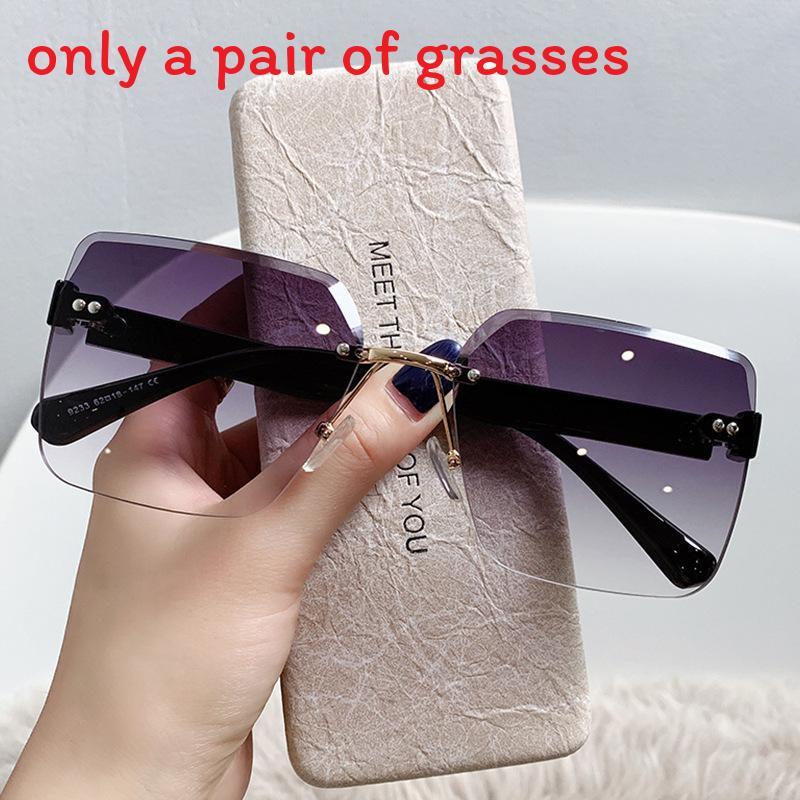 

Small Red Book Fashion Sunglasses Women Uv385 No Frame Edge Sun Shades For Travel And Parties Black Double Gray