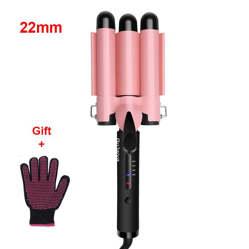 2022 New Wand Curling Iron Hair Curler Triple Barrels Ceramic Hair Curling Iron Professional Hair Waver Tongs Styler Tools