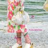 Fukuske Flower Pattern Drawstring Tulle Fukuske . (Dot Fukuske)Pale Bag, Material,